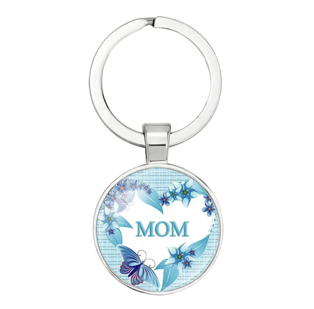 3/$25 Mom Butterfly Floral Design Keychain NEW